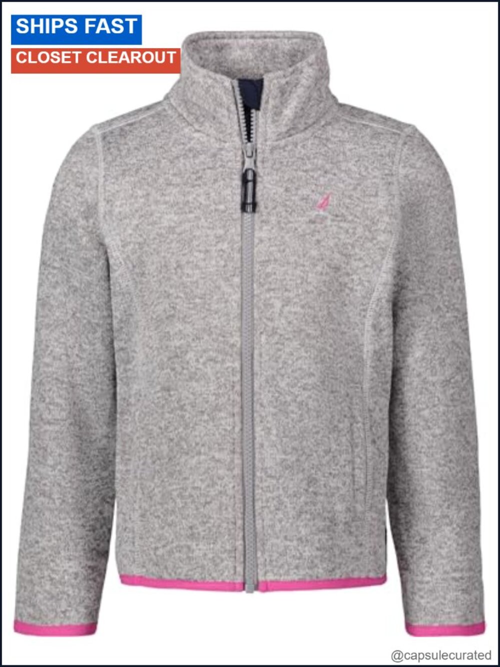 Girls Full-Zip Fleece Jacket Lightweight Wind Resistant with Pockets